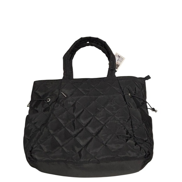 Sincerly Jules Handbags - Sincerely Jules Large Black Puffy Quilted Nylon Travel Tote / Carry-On